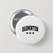Badminton All Black Stars Clic Retro Varsity Text Button (Vorne & Hinten)