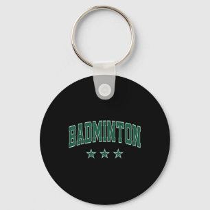 Badminton All Green Stars Clic Retro Varsity Text Schlüsselanhänger