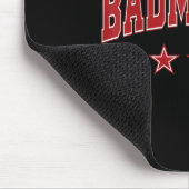 Badminton All Red Stars Clic Retro Varsity Text Mousepad (Ecke)
