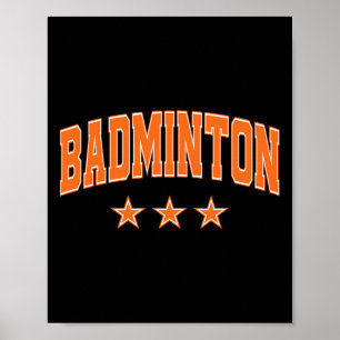 Badminton Alle orangen Sterne Klicken auf Retro Va Poster