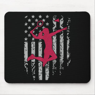 Badminton Amerikanische Flagge Patriotischer High Mousepad