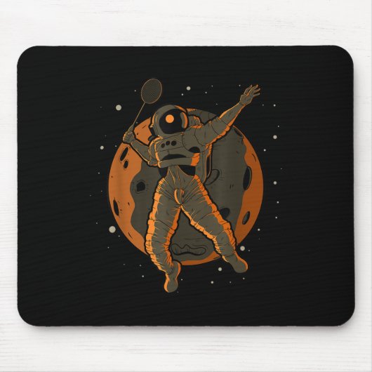 Badminton Astronaut Weltraum Raumfahrer Mousepad (Vorne)