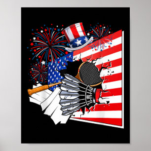 Badminton-Ausrüstung Kostüm Amerikanische Flagge 4 Poster