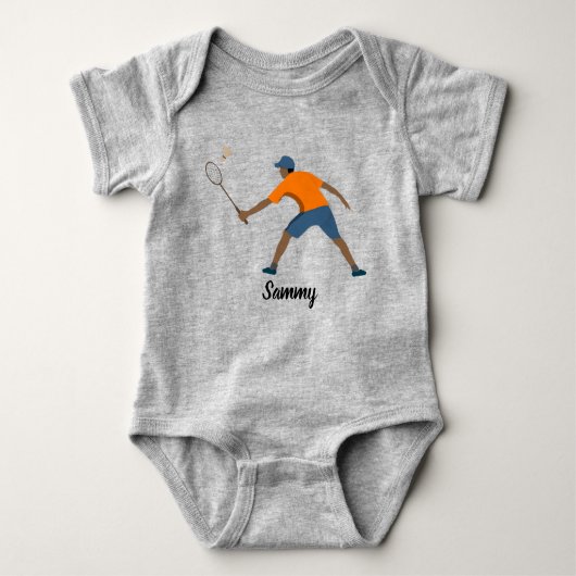 Badminton Baby Strampler (Vorderseite)