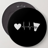 Badminton - Badminton Ball Heartbeat Button (Vorne & Hinten)
