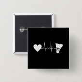 Badminton - Badminton Ball Heartbeat Button (Vorne & Hinten)