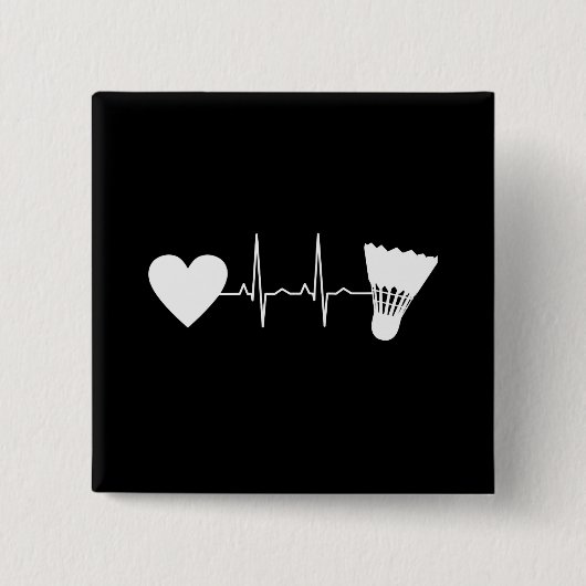 Badminton - Badminton Ball Heartbeat Button (Vorderseite)