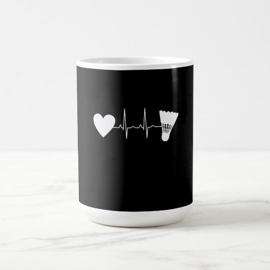 Badminton - Badminton Ball Heartbeat Kaffeetasse (Mittel)