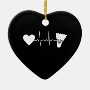 Badminton - Badminton Ball Heartbeat Keramik Ornament