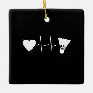 Badminton - Badminton Ball Heartbeat Keramikornament