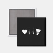 Badminton - Badminton Ball Heartbeat Magnet (Vorderseite/Rückseite)