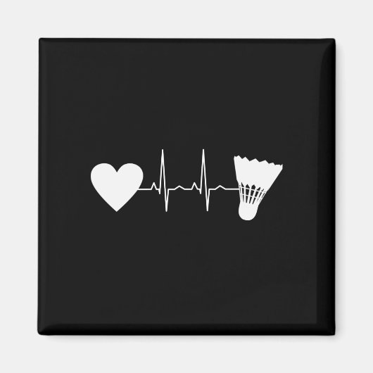 Badminton - Badminton Ball Heartbeat Magnet (Vorne)