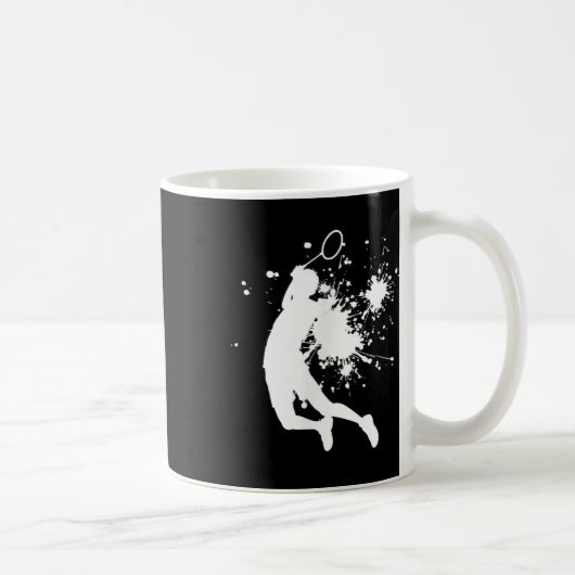 Badminton Badminton Player Mens Squash Shuttle  Kaffeetasse (Rechts)