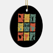 Badminton Badminton Player Retro Keramik Ornament (Rechts)