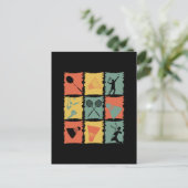 Badminton Badminton Player Retro Postkarte (Stehend Vorderseite)