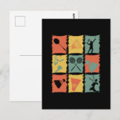 Badminton Badminton Player Retro Postkarte (Vorne/Hinten)