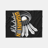 Badminton - Badminton Player Shuttle Birdie Fleecedecke (Vorderseite (Horizontal))