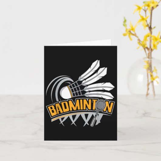 Badminton - Badminton Player Shuttle Birdie Karte (Gelbe Blume)