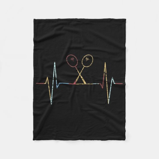 Badminton - Badminton Racket Heartbeat Fleecedecke (Vorderseite)