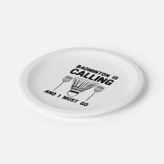 Badminton - Badminton ruft Pappteller (Schrägansicht)