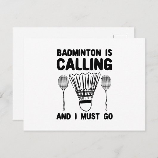 Badminton - Badminton ruft Postkarte (Vorne/Hinten)