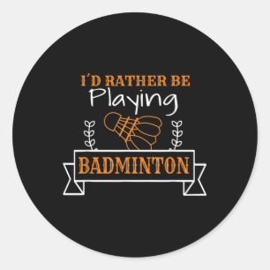 Badminton-Ball-Grafik für einen Badminton-Spieler, Runder Aufkleber