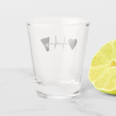 Badminton Ball Heartbeat Schnapsglas (Rückseite)