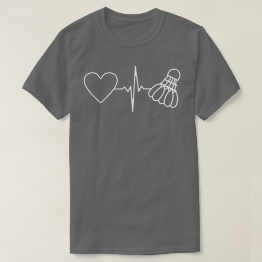 Badminton Ball Heartbeat T-Shirt (Design vorne)