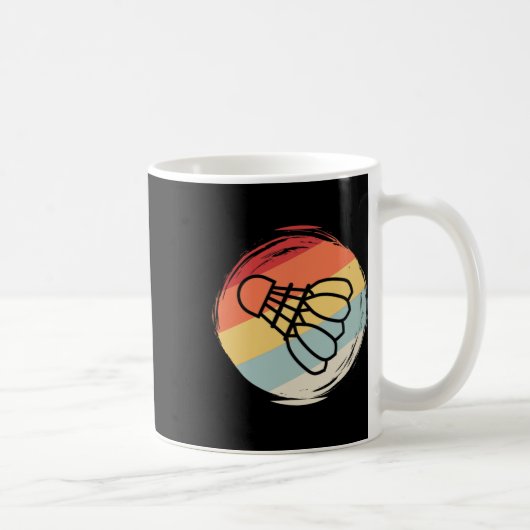 Badminton Ball Vintag 60er 70er Style Design Kaffeetasse (Rechts)