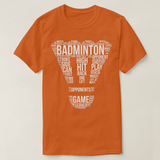 Badminton-Begriffe Word Cloud Badminton-Geschenk B T-Shirt (Design vorne)