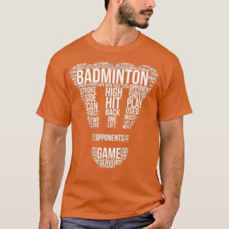 Badminton-Begriffe Word Cloud Badminton-Geschenk B T-Shirt