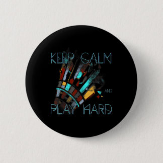 Badminton Behielt Ruhe und Sport Button