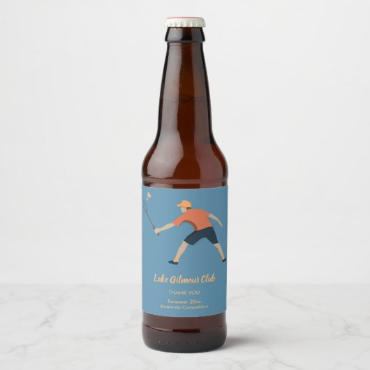 Badminton Bierflaschenetikett (Vorderseite)