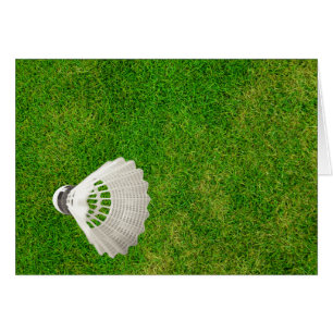 Badminton Birdie auf der grünen Grass-Blank-Karte