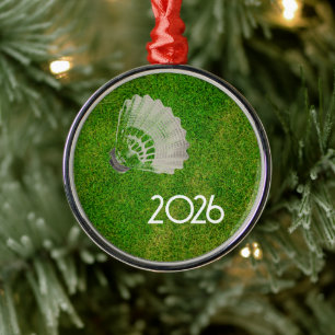 Badminton Birdie, Grüngras-Ornament Ornament Aus Metall