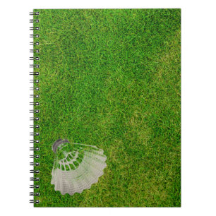 Badminton BIrdie in Green Grass Notebook Notizblock