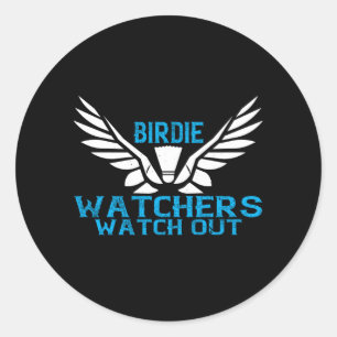 Badminton - Birdie Watchers beobachten Runder Aufkleber