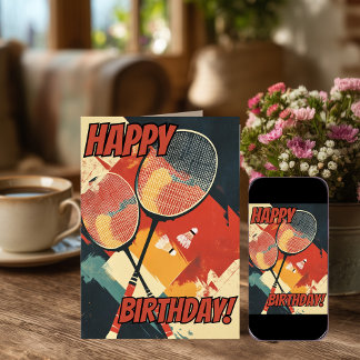 Badminton Birthday Cards Karte