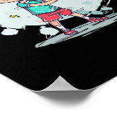 Badminton Boy Comic Shuttle Player Poster (Ecke)