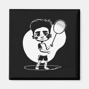 Badminton Boy Racket Sports Shuttle Magnet