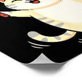 Badminton Cat Cartoon Art, Funny Cat Design For Ca Poster (Ecke)