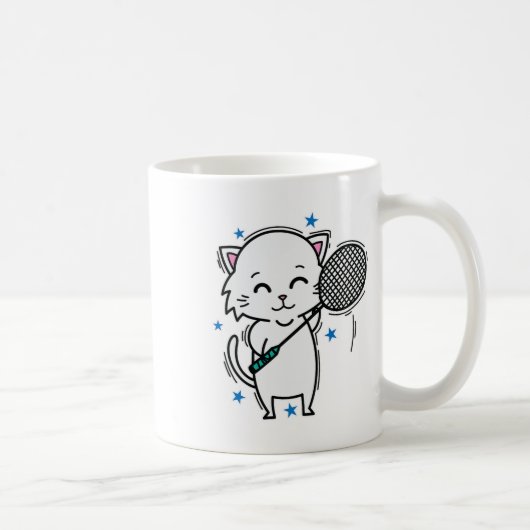 Badminton Cat Kaffeetasse (Rechts)