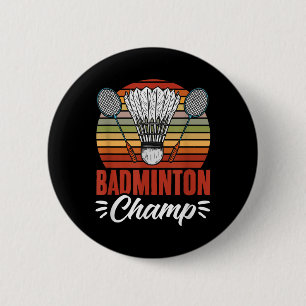 Badminton-Champ-Schläger-Shuttle-Vintage-Badminton Button