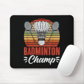 Badminton-Champ-Schläger-Shuttle-Vintage-Badminton Mousepad (Mit Mouse)
