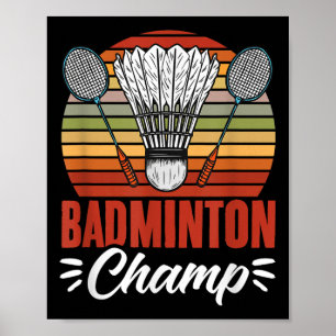 Badminton-Champ-Schläger-Shuttle Vintage-Badminton Poster