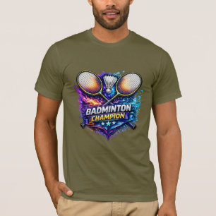 Badminton-Champion Farbige Grafik Bella+Canvas T-S T-Shirt