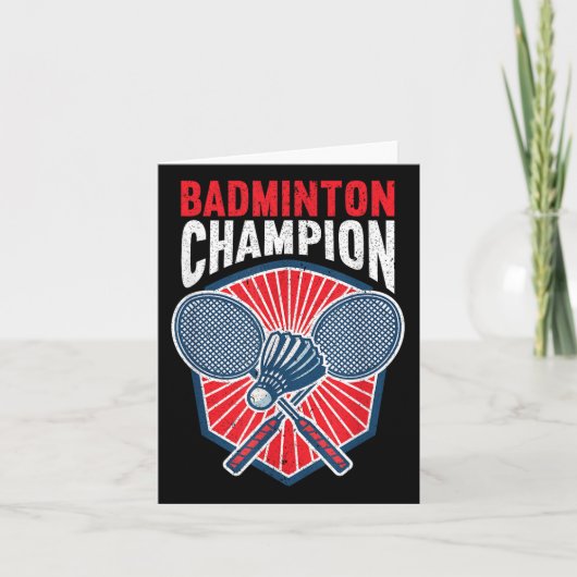 Badminton Champion Funny Badminton Karte (Vorderseite)