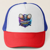 Badminton Champion Graphic Foam Trucker Hat Truckerkappe (Vorderseite)