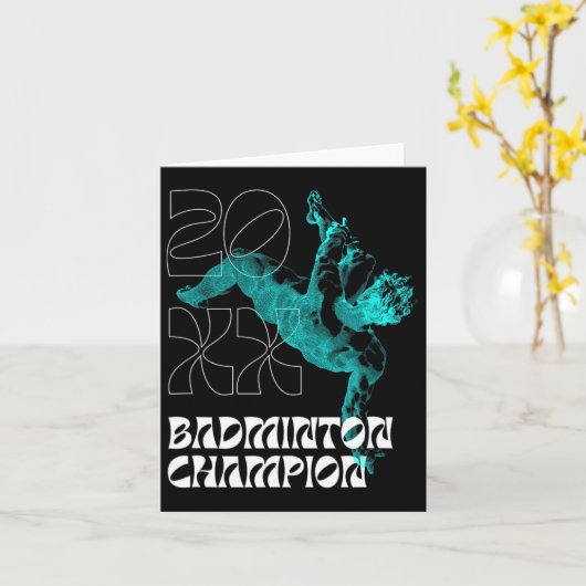 Badminton Champion Racket Shuttle Turnier Winne Karte (Gelbe Blume)