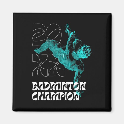 Badminton Champion Racket Shuttle Turnier Winne Magnet (Vorne)